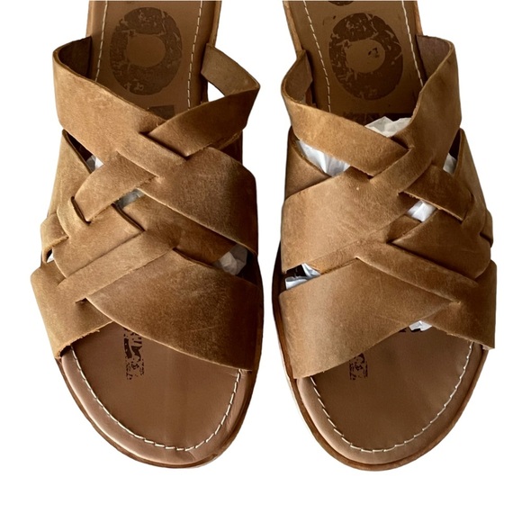 Sorel Ella slide leather sandals 10 camel - Picture 7 of 11